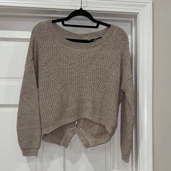 Express Sweaters - Express Sexy Slightly Opened Back Women's Cream Sweater